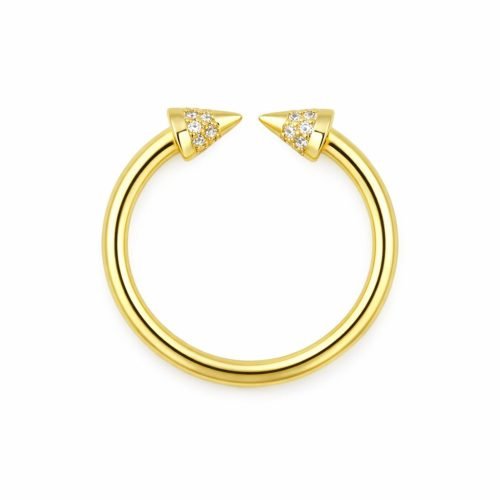 Crystal Nail Gold-Plated Ring
