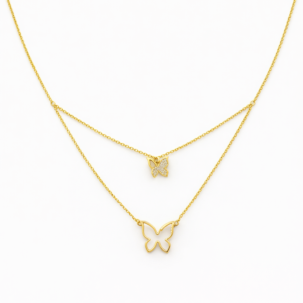 Double Butterfly Necklace
