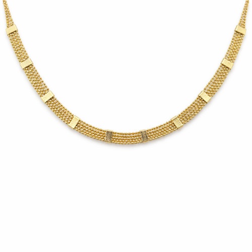 Gold Beaded Chain Necklace