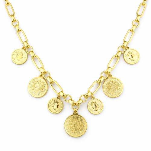Gold Coin Charm Necklace