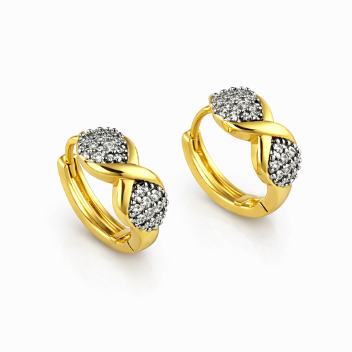 Gold Crystal Circle Earrings