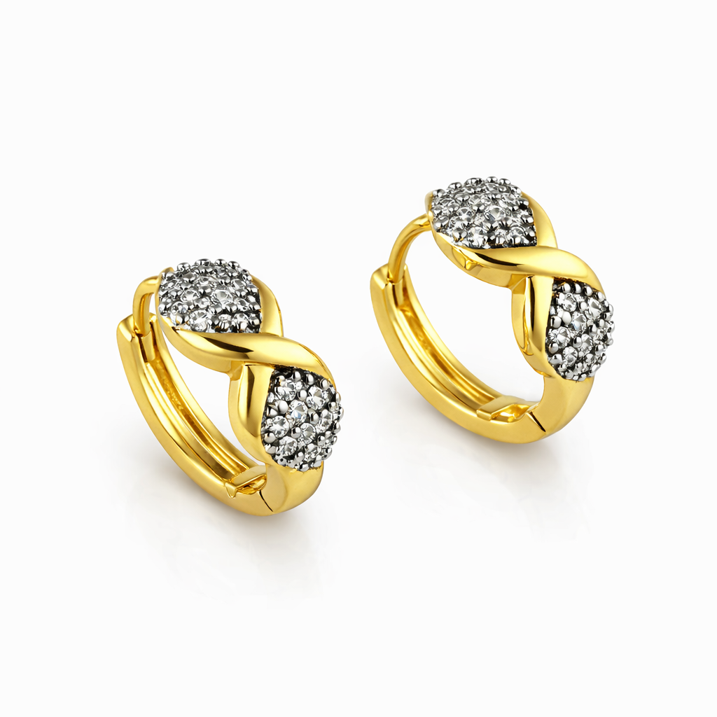 Gold Crystal Circle Earrings