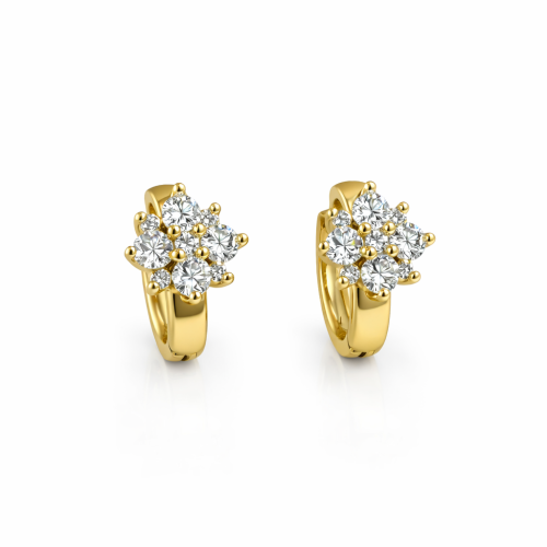 Gold Crystal Hoop Earrings
