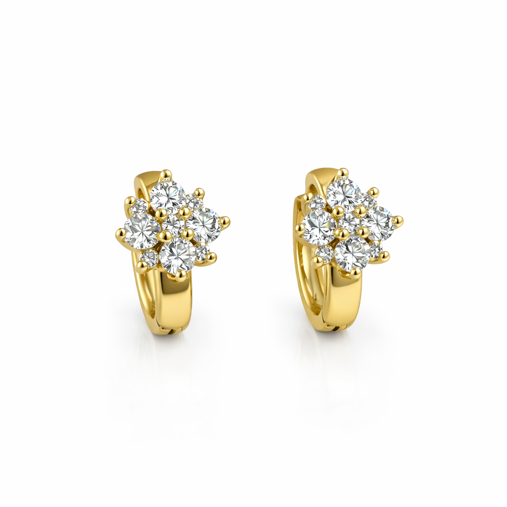 Gold Crystal Hoop Earrings