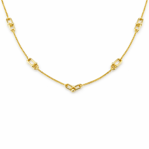 Gold Interlinked Rings Necklace